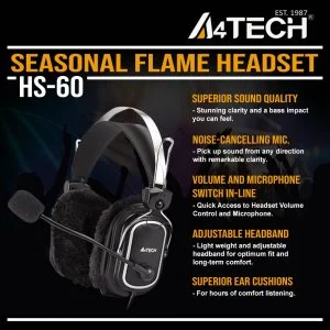 هدست ایفورتک مدل 60-HS 9 60-HEADSET A4tech HS