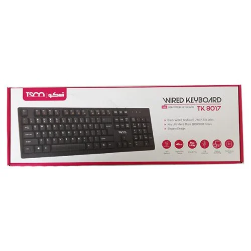 کیبورد باسیم تسکو مدل Keybord TSCO Wred TK-8017